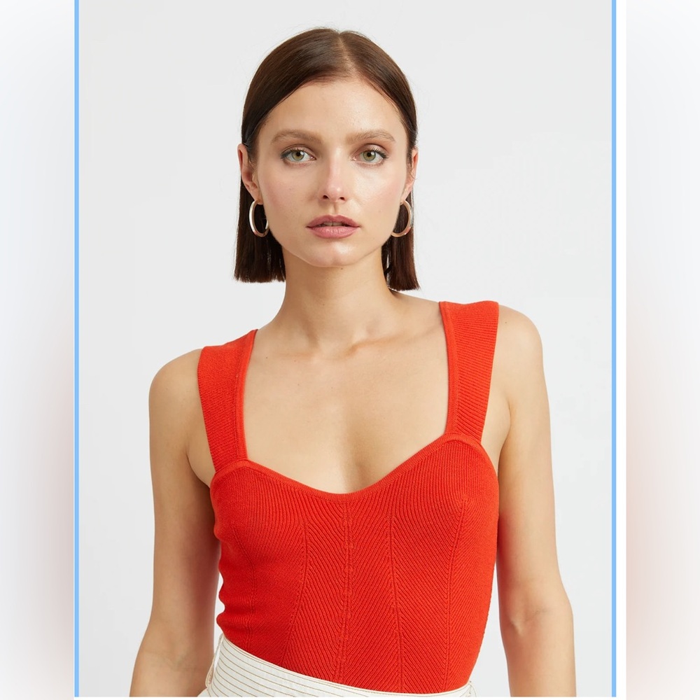 🆕 NWT Anthropologie Sweetheart cut Orange Camisole/Tank Top Size XL